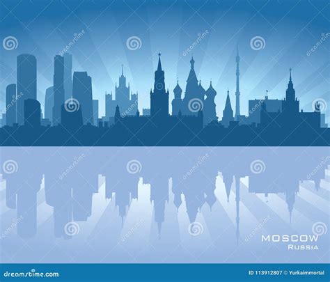 Moscow Russia City Skyline Silhouette Stock Vector Illustration Of