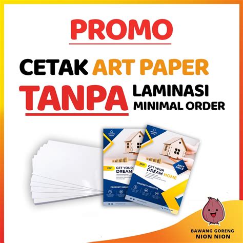 Jual Cetak Art Paper Art Karton Tanpa Laminasi Untuk Akrilik A4 Dan