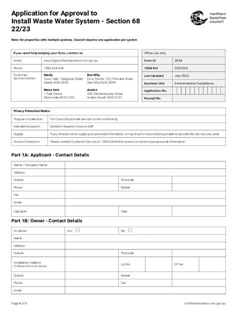 Fillable Online Waste Water System Operation Application Section 68