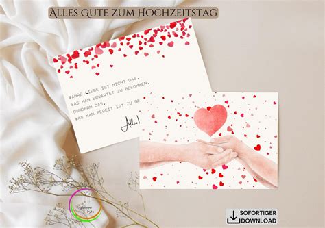 Hochzeitstag Grußkarte Digital Download
