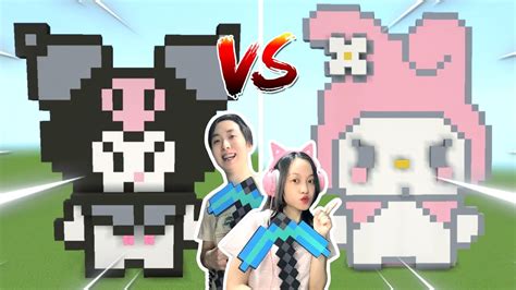 Build Battle Rumah My Melody Vs Kuromi Minecraft Indonesia Youtube