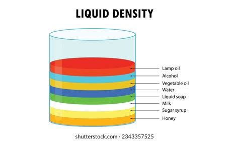 Density Liquids Science Experiment Illustration Stock Vector Royalty