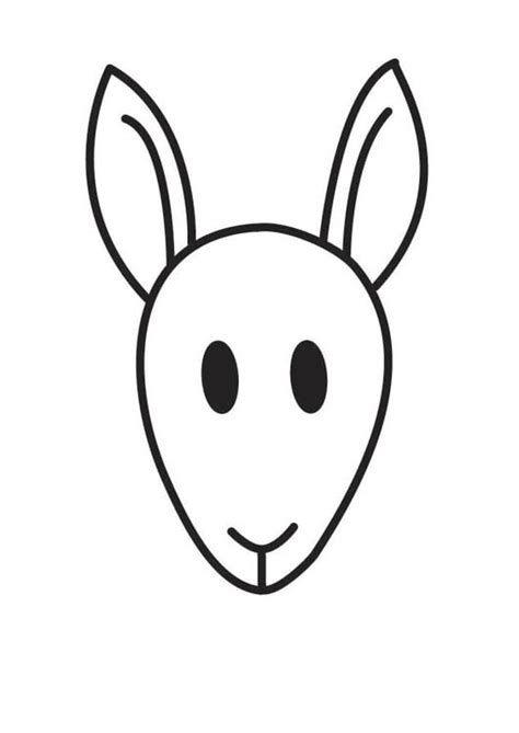 Coloring Page Kangaroo Head - free printable coloring pages - Img 18105