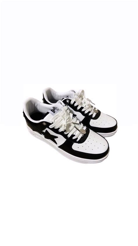 A Bathing Ape Bape Sta Low Patent Leather Black White Fly Cartel Apparel