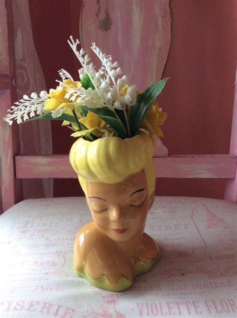 Lady Head Vase Glamour Girl Betty Grable Style Vintage Vase Etsy Uk