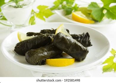 Dolma Stuffed Grape Leaves Turkish Greek Stock Photo 192581498 ...