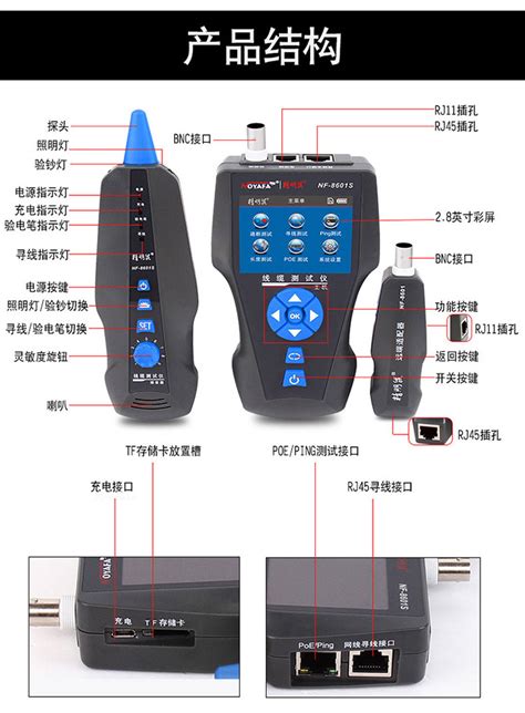 精明鼠nf 8601s寻线仪poe测线仪寻线器多功能ping网络测试仪断点 阿里巴巴