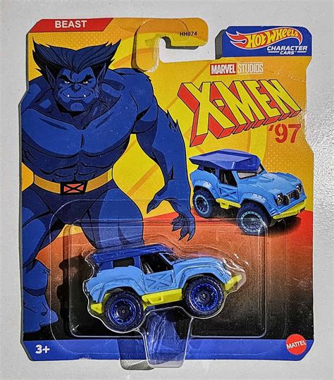 Embalagem Danificada Hot Wheels Character Cars X Men Beast Marvel Universo Hot Wheels