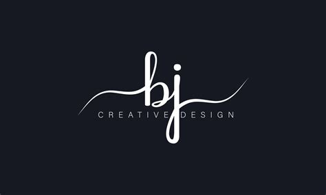 Design De Logotipo De Letra Bj De Estilo De Caligrafia Bj Logo Design