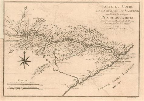 Old map of Saguenay river Quebec 1744 antique map fine | Etsy