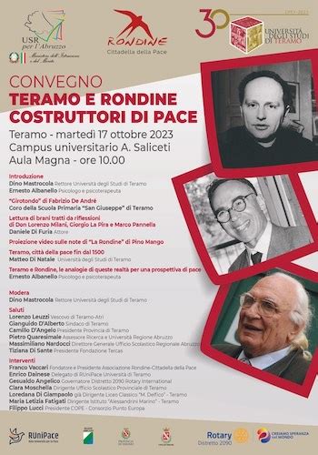 Teramo E Rondine Costruttori Di Pace Convegno All Universit