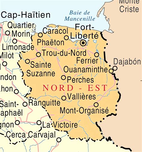 Carte Du D Partement Du Nord Est Ha Ti