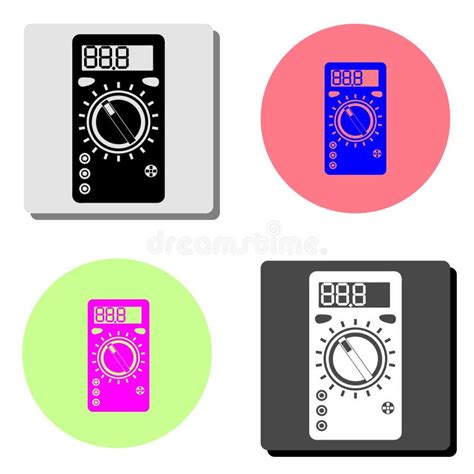 Voltmeter Measurement Voltage Flat Vector Icon Stock Vector