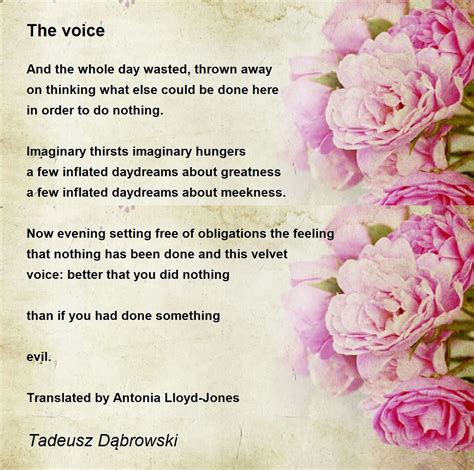 The Voice The Voice Poem By Tadeusz Dąbrowski