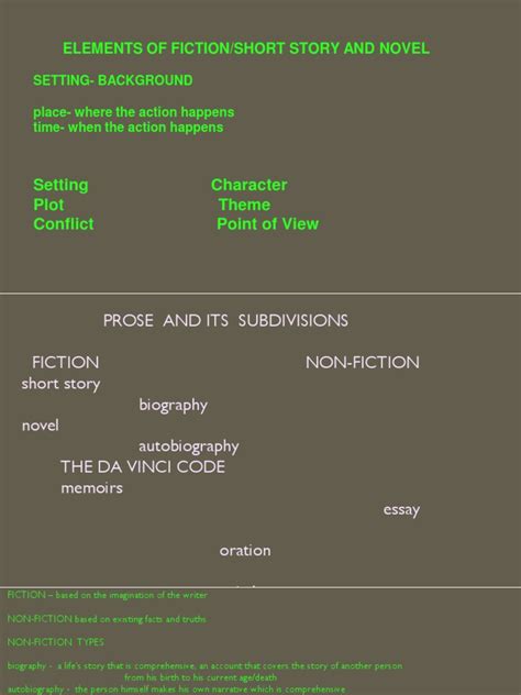 Prose and Elements of Fiction | PDF | Plot (Narrative) | Narration