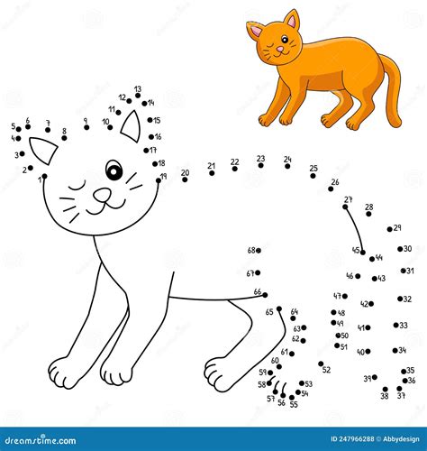 Cat Dot To Dot Coloring Pages