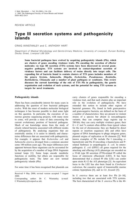 Pdf Type Iii Secretion Systems And Pathogenicity Islands