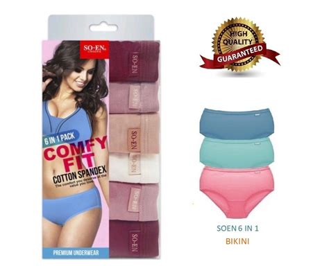 Original SOEN Bikini Panty Cotton Spandex In Pack In Panty Women S Fashion