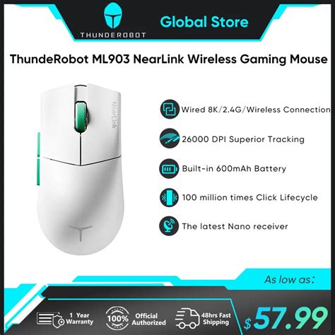 Thunderobot ML903 NearLink 4K Wireless Gaming Mouse Three Mode 26000