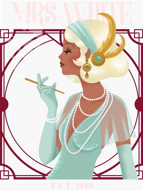 Mrs White Clue Aka Cluedo Board Game Sticker For Sale By Sportsmeeple