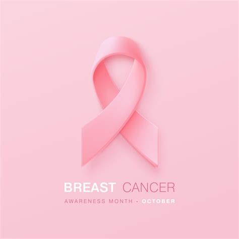 Premium Vector October Breast Cancer Awareness Month Poster With Ribbon