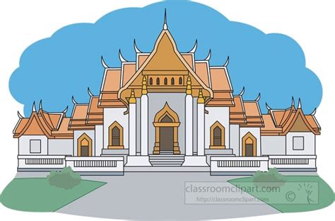 Asia Clipart Temple Wat Benjamaborphit Thailand Clipart