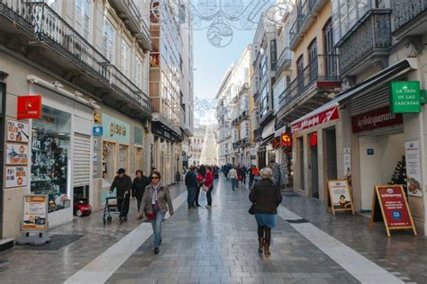 MALAGA, SPAIN - DECEMBER 5th, 2017: View of Malaga City Center Life ...