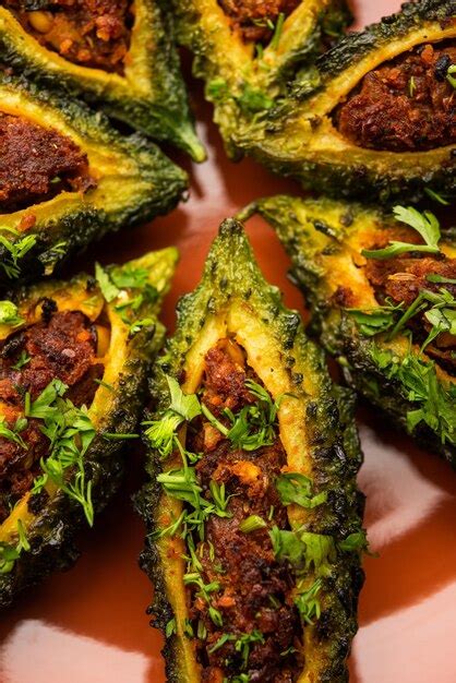 Premium Photo Bharwa Karela Masala Fry Or Stuffed Bitter Melon Recipe