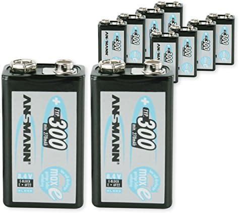 Amazon ANSMANN 9V Rechargeable Batteries 300mAh Pre Charged Low