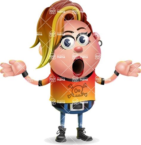 Punk Girl Cartoon Vector 3d Character Confused Graphicmama