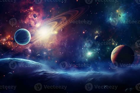 Cosmic Wallpaper with Planets and Galaxies. Generative AI 31581708 ...