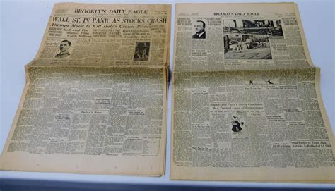 Lot Antique October Brooklyn Daily Eagle Crash Of Wall