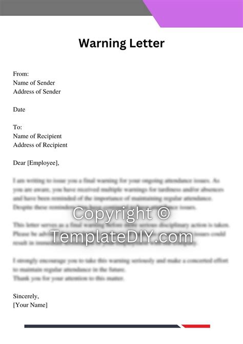 Employee Warning Letter For Attendance Lateness Sample Lettering Ways To Communicate Attendance