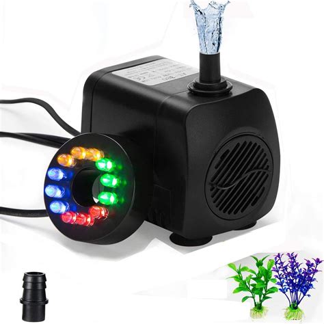 Pompe De Fontaine 12 LED Super Silent Petite Pompe Submersible 800 L