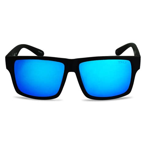 Toroe Classic Range Matte Black Tr90 Frame Baja Blue Polarized Mirror Sunglasses With