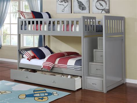 B802G Twin-Over-Twin Stair Stepper Bunkbed in 2025 | Bunk beds, Twin