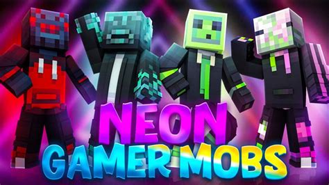 Neon Gamer Mobs By Cubecraft Games Minecraft Skin Pack Minecraft