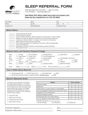 Fillable Online Sleep Referral Form Sleep Insights Fax Email Print