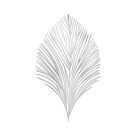 Silver Glowing Leaf Outlined 13214719 PNG