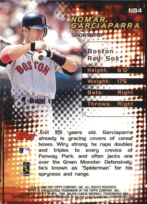 Topps New Breed Boston Red Sox Baseball Card Nb Nomar