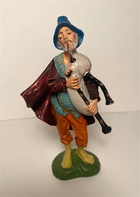 Vintage Fontanini Depose Bagpipe Player Shepherd Figurine 103 Made In