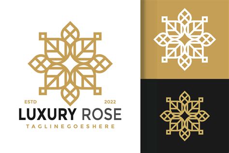 Abstract Luxury Rose Logo Design Brand Identity Logos Vector Modern