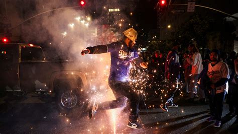 Dodgers Fans Get Rowdy Celebrate In Los Angeles After Win