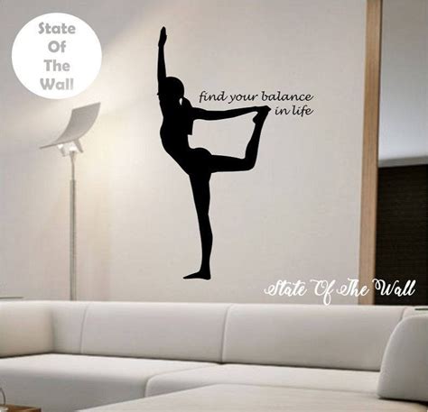 Yoga Wall Decal Balance Sticker Art Decor Bedroom Design Mural Etsy