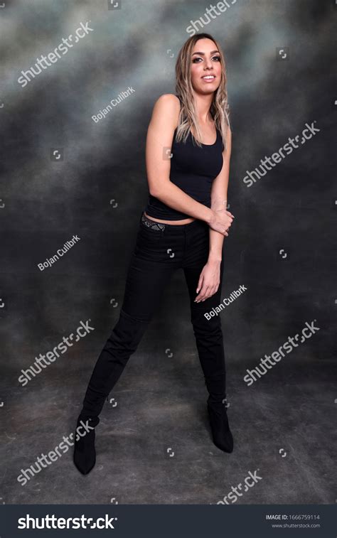 Beautiful Glamourous Blonde Girl Posing Studio Stock Photo Shutterstock