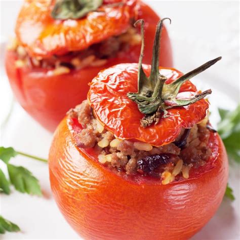 Recept Griekse Gevulde Tomaten Yemista Vlees Nl