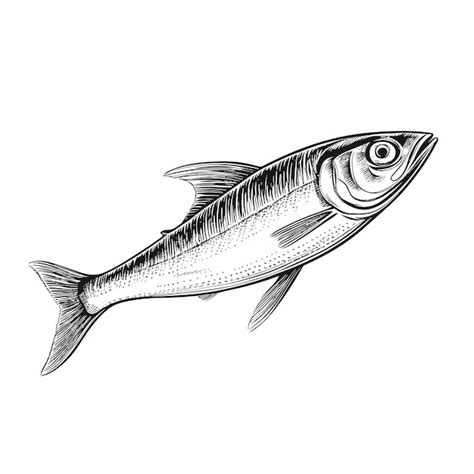 Esbo O Desenhado M O Ilustra O De Peixe Sardinha Vetor Premium