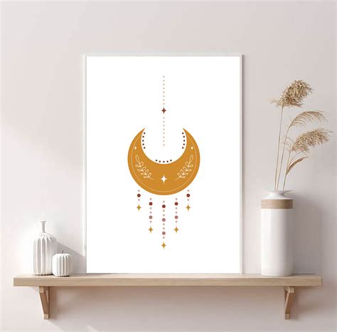 Moon and Stars Art Print Moon Art Print Moon Wall Art Moon - Etsy