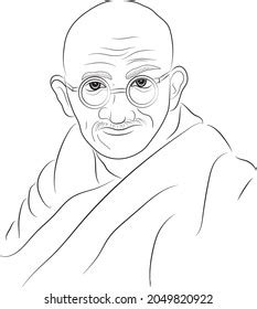 Mahatma Gandhi Black Outline Vector Stock Vector (Royalty Free) 2049820922 | Shutterstock