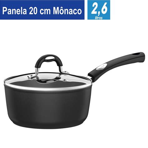 Panela M Naco Tramontina Cm Antiaderente Litros Preto Submarino